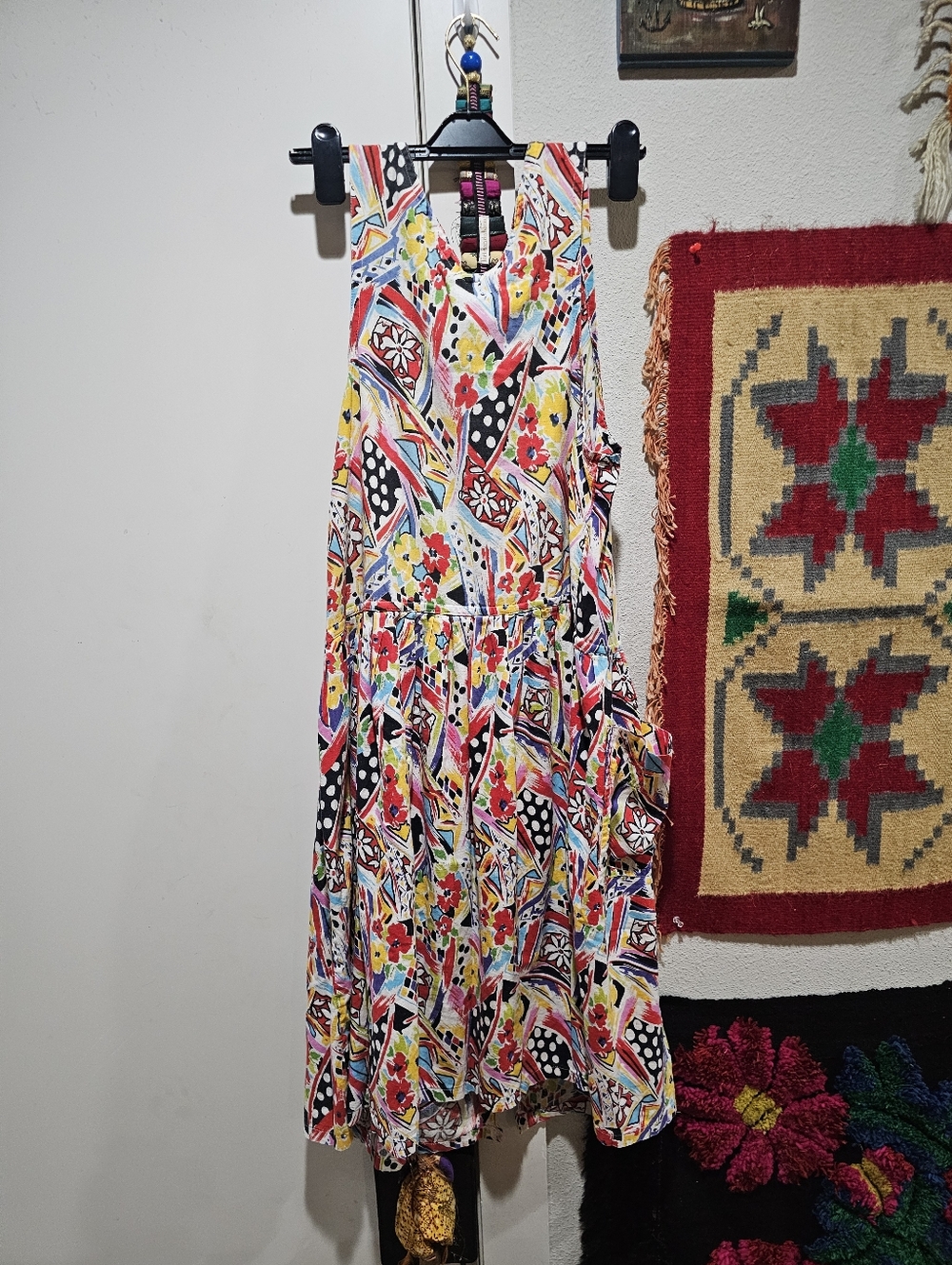 Vintage 80s/90s Cotton Dropwaist Dress M